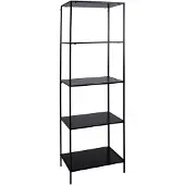 Hioshop Viggo wandkast 4 planken zwart.