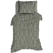 Romanette Dekbedovertrek Barley Nordic Green Katoen-140 x 200 / 220 cm | 1-Persoons