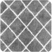 Dutch House Menton Bidetmat 60x60cm Grey Grijs grijs Microfiber Badkamermat