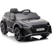 Audi RS6 | Elektrische Kinderauto - Metallic Zwart Met Afstandsbediening
