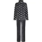 Pastunette dames huispak fleece - maat 38 - Stip - antraciet