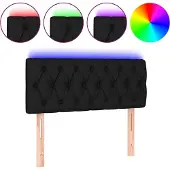 vidaXL Hoofdbord LED 90x7x78/88 cm stof zwart