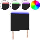 vidaXL Hoofdbord LED 100x5x118/128 cm stof zwart