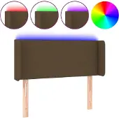 vidaXL Hoofdbord LED 103x16x78/88 cm stof donkerbruin