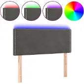 vidaXL Hoofdbord LED 90x5x78/88 cm fluweel donkergrijs