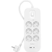 Belkin Surge Protection 6 Outlet 2 Meter Usb C Wit