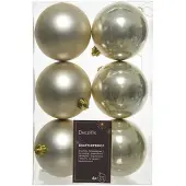 Décoris Kerstballen set | | Ø 8 cm | 6 stuks (Parel)