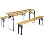 MaxxGarden Picknicktafel met banken – Opvouwbare Biertafel – Picknickset hout – Tafel met Banken – 1