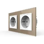 Livolo Wandcontactdoos | Goud/Wit | 2-Voudig Stopcontact | Bekijk hier!