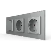 Livolo | Grijs | 1+SR+SR | Aan/Uit | Wipschakelaar met dubbele