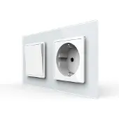 Livolo | Wit | 2+SR | Aan/Uit | Wipschakelaar met wandcontactdoos -