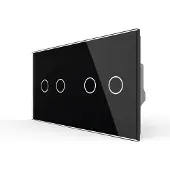Livolo | Zwart | 2+2 | Zonwering | Schakelaar | Smart Home - Bekijk