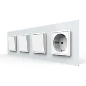 Livolo | Wit | 1+1+2+SR | Aan/Uit | Wipschakelaar met wandcontactdoos