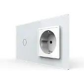 Livolo | Wit | 1+SR | Dimmer | Wisselschakelaar met wandcontactdoos -
