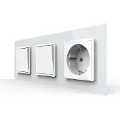 Livolo | Wit | 2+2+SR | Aan/Uit | Wipschakelaar met wandcontactdoos -