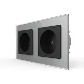 Livolo Wandcontactdoos | Grijs/Zwart | 2-Voudig Stopcontact | Bekijk hier!
