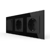 Livolo | Zwart | 1+SR+SR | Aan/Uit | Wipschakelaar met dubbele