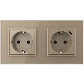 Livolo | Goud | SR+SR | Wandcontactdoos | Wandcontactdoos + USB-C