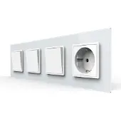Livolo | Wit | 1+1+1+SR | Aan/Uit | Wipschakelaar met wandcontactdoos