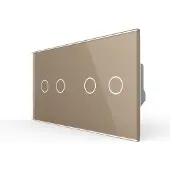 Livolo | Goud | 2+2 | Aan/Uit | Wisselschakelaar | Smart Home - Bekijk