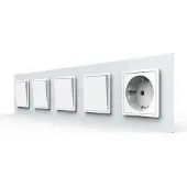 Livolo | Wit | 1+1+1+1+SR | Aan/Uit | Wipschakelaar met