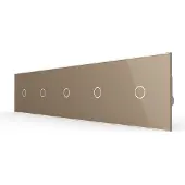 Livolo | Goud | 1+1+1+1+1 | Dimmer | Wisselschakelaar - Bekijk hier!
