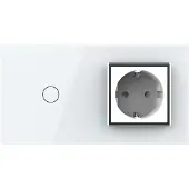 Livolo Schakelaar | Wandcontactdoos | | Wit/Chrome | 1+SR | Aan/Uit