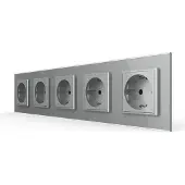 Livolo Wandcontactdoos | Grijs | 5-voudige Stopcontact | Bekijk hier |
