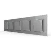 Livolo | Grijs | 1+1+1+1+1 | Aan/Uit | Wipschakelaar - Bekijk hier!