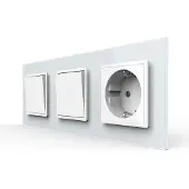 Livolo | Wit | 1+2+SR | Aan/Uit | Wipschakelaar met wandcontactdoos -