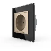 Livolo Wandcontactdoos | Zwart/Goud | Stopcontact | Bekijk hier! | .nl