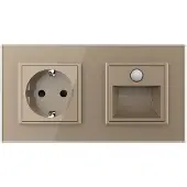 Livolo Wandverlichting | Wandcontactdoos | Goud | Beweging en nacht sensor