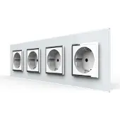 Livolo Wandcontactdoos | Wit | 4-voudige Stopcontact | Chome frame |