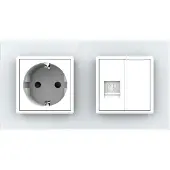 Livolo | Wit | SR+SR | Wandcontactdoos | Netwerk | Blindplaat - Bekijk