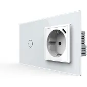 Livolo | Wit | 1+SR | Aan/Uit | Schakelaar met wandcontactdoos + USB-C