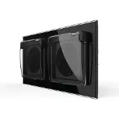 Livolo Wandcontactdoos met klapdeksel | Zwart | 2-Voudige Stopcontact | IP44