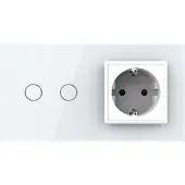 Livolo Schakelaar | Wandcontactdoos | | Wit | 2+SR | Aan/Uit