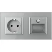 Livolo Wandverlichting | Wandcontactdoos | Grijs | Beweging en Nacht sensor