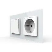 Livolo | Wit | 1+SR | Aan/Uit | Wipschakelaar met wandcontactdoos -