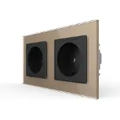 Livolo Wandcontactdoos | Goud/Zwart | 2-Voudig stopcontact | Bekijk hier!