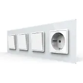 Livolo | Wit | 2+2+2+SR | Aan/Uit | Wipschakelaar met wandcontactdoos