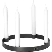 Ferm Living Circle Candle Holder Black Brass Small - Adventskaarsen & Kandelaars Messing Matte Black - 5757