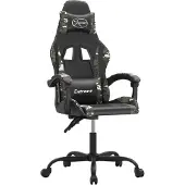 vidaXL Gamestoel draaibaar kunstleer zwart en camouflage