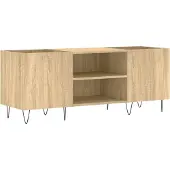 vidaXL Platenkast 121x38x48 cm bewerkt hout sonoma eikenkleurig