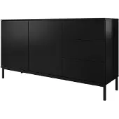 Meubella Dressoir mat zwart 150x41x80cm industrieel