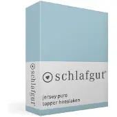 Schlafgut Pure Jersey Topper Hoeslaken S - 90x190 - 100x220 536 Blue Light