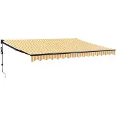 vidaXL Luifel automatisch uitschuifbaar 4,5x3 m geel en wit