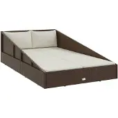 vidaXL Tuinbed 110x200 cm poly rattan bruin