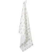 Clayre & Eef Theedoek 50*70 cm Groen Wit Katoen Boerderij Dieren Keukenhanddoek Keukendoek Vaatdoek Groen