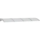 vidaXL Overkapping voor deur, grijs, 350 x 100 cm, polycarbonaat